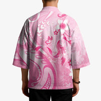Personalised Memorial Pink Breast Cancer Awareness Kimono Plumeria Floral Tribal Pattern - Polynesian Pride