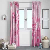 Memorial Pink Breast Cancer Awareness Window Curtain Plumeria Floral Tribal Pattern - Polynesian Pride
