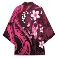 Personalised Memorial Breast Cancer Awareness Kimono Plumeria Floral Tribal Pattern - Polynesian Pride