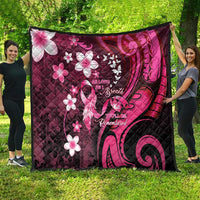 Memorial Breast Cancer Awareness Quilt Plumeria Floral Tribal Pattern - Polynesian Pride