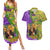 Personalised Hawaii Mardi Gras Couples Matching Summer Maxi Dress and Hawaiian Shirt Polynesian Pattern With Glitter Style LT05 Yellow - Polynesian Pride