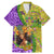 Personalised Hawaii Mardi Gras Family Matching Mermaid Dress and Hawaiian Shirt Polynesian Pattern With Glitter Style LT05 Dad's Shirt - Short Sleeve Yellow - Polynesian Pride