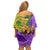 Personalised Hawaii Mardi Gras Family Matching Off Shoulder Short Dress and Hawaiian Shirt Polynesian Pattern With Glitter Style LT05 - Polynesian Pride