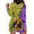 Personalised Hawaii Mardi Gras Hoodie Dress Polynesian Pattern With Glitter Style LT05 - Polynesian Pride