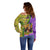 Personalised Hawaii Mardi Gras Off Shoulder Sweater Polynesian Pattern With Glitter Style LT05 - Polynesian Pride