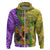 Personalised Hawaii Mardi Gras Zip Hoodie Polynesian Pattern With Glitter Style LT05 Zip Hoodie Yellow - Polynesian Pride