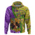 Personalised Hawaii Mardi Gras Zip Hoodie Polynesian Pattern With Glitter Style LT05 Pullover Hoodie Yellow - Polynesian Pride