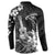 Hawaii Ukulele Button Sweatshirt Polynesian Pattern Mix Hibiscus Black Version LT05