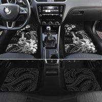 Hawaii Ukulele Car Mats Polynesian Pattern Mix Hibiscus Black Version
