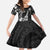 Hawaii Ukulele Family Matching Off Shoulder Maxi Dress and Hawaiian Shirt Polynesian Pattern Mix Hibiscus Black Version LT05