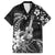 Hawaii Ukulele Family Matching Off Shoulder Maxi Dress and Hawaiian Shirt Polynesian Pattern Mix Hibiscus Black Version LT05