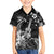 Hawaii Ukulele Family Matching Short Sleeve Bodycon Dress and Hawaiian Shirt Polynesian Pattern Mix Hibiscus Black Version LT05