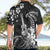 Hawaii Ukulele Hawaiian Shirt Polynesian Pattern Mix Hibiscus Black Version LT05