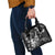 Hawaii Ukulele Shoulder Handbag Polynesian Pattern Mix Hibiscus Black Version