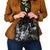 Hawaii Ukulele Shoulder Handbag Polynesian Pattern Mix Hibiscus Black Version