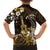 Hawaii Ukulele Family Matching Off Shoulder Maxi Dress and Hawaiian Shirt Polynesian Pattern Mix Hibiscus Gold Version LT05