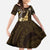 Hawaii Ukulele Family Matching Puletasi and Hawaiian Shirt Polynesian Pattern Mix Hibiscus Gold Version LT05