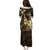 Hawaii Ukulele Family Matching Puletasi and Hawaiian Shirt Polynesian Pattern Mix Hibiscus Gold Version LT05