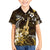 Hawaii Ukulele Kid Hawaiian Shirt Polynesian Pattern Mix Hibiscus Gold Version LT05