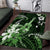 Hawaii Ukulele Area Rug Polynesian Pattern Mix Hibiscus Green Version