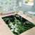 Hawaii Ukulele Area Rug Polynesian Pattern Mix Hibiscus Green Version