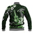 Hawaii Ukulele Baseball Jacket Polynesian Pattern Mix Hibiscus Green Version LT05