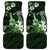 Hawaii Ukulele Car Mats Polynesian Pattern Mix Hibiscus Green Version