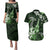Hawaii Ukulele Couples Matching Puletasi and Hawaiian Shirt Polynesian Pattern Mix Hibiscus Green Version LT05