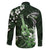 Hawaii Ukulele Family Matching Off Shoulder Maxi Dress and Hawaiian Shirt Polynesian Pattern Mix Hibiscus Green Version LT05