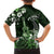 Hawaii Ukulele Family Matching Off Shoulder Short Dress and Hawaiian Shirt Polynesian Pattern Mix Hibiscus Green Version LT05