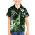 Hawaii Ukulele Family Matching Summer Maxi Dress and Hawaiian Shirt Polynesian Pattern Mix Hibiscus Green Version LT05