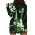 Hawaii Ukulele Hoodie Dress Polynesian Pattern Mix Hibiscus Green Version LT05