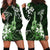 Hawaii Ukulele Hoodie Dress Polynesian Pattern Mix Hibiscus Green Version LT05