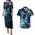 Hawaii Ukulele Couples Matching Puletasi and Hawaiian Shirt Polynesian Pattern Mix Hibiscus Blue Version LT05