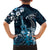 Hawaii Ukulele Family Matching Off Shoulder Maxi Dress and Hawaiian Shirt Polynesian Pattern Mix Hibiscus Blue Version LT05