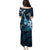 Hawaii Ukulele Family Matching Puletasi and Hawaiian Shirt Polynesian Pattern Mix Hibiscus Blue Version LT05