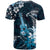 Hawaii Ukulele T Shirt Polynesian Pattern Mix Hibiscus Blue Version LT05