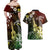Hawaii Ukulele Couples Matching Off Shoulder Maxi Dress and Hawaiian Shirt Polynesian Pattern Mix Hibiscus Reggae Version LT05