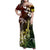 Hawaii Ukulele Family Matching Off Shoulder Maxi Dress and Hawaiian Shirt Polynesian Pattern Mix Hibiscus Reggae Version LT05