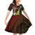 Hawaii Ukulele Family Matching Off Shoulder Short Dress and Hawaiian Shirt Polynesian Pattern Mix Hibiscus Reggae Version LT05