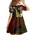 Hawaii Ukulele Family Matching Off Shoulder Short Dress and Hawaiian Shirt Polynesian Pattern Mix Hibiscus Reggae Version LT05