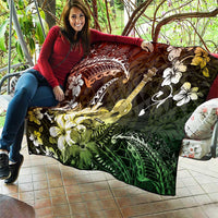 Hawaii Ukulele Quilt Polynesian Pattern Mix Hibiscus Reggae Version