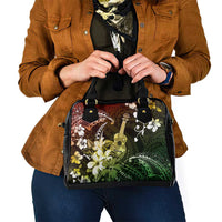 Hawaii Ukulele Shoulder Handbag Polynesian Pattern Mix Hibiscus Reggae Version