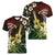 Hawaii Ukulele Women V-Neck T-Shirt Polynesian Pattern Mix Hibiscus Reggae Version LT05