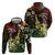 Hawaii Ukulele Zip Hoodie Polynesian Pattern Mix Hibiscus Reggae Version LT05