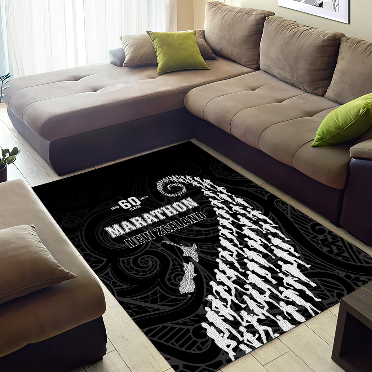 New Zealand Marathon Area Rug Maori Style