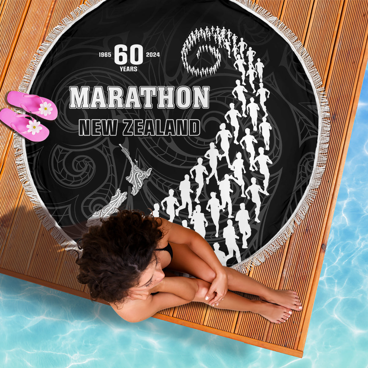 New Zealand Marathon Beach Blanket Maori Style LT05 - Polynesian Pride