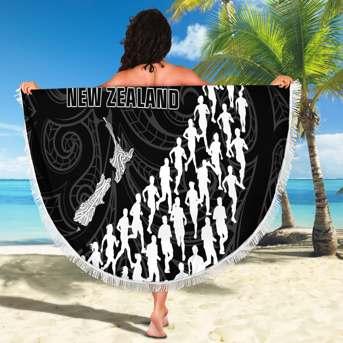 New Zealand Marathon Beach Blanket Maori Style LT05 - Polynesian Pride