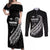 Custom New Zealand Marathon Couples Matching Off Shoulder Maxi Dress and Long Sleeve Button Shirt Maori Style