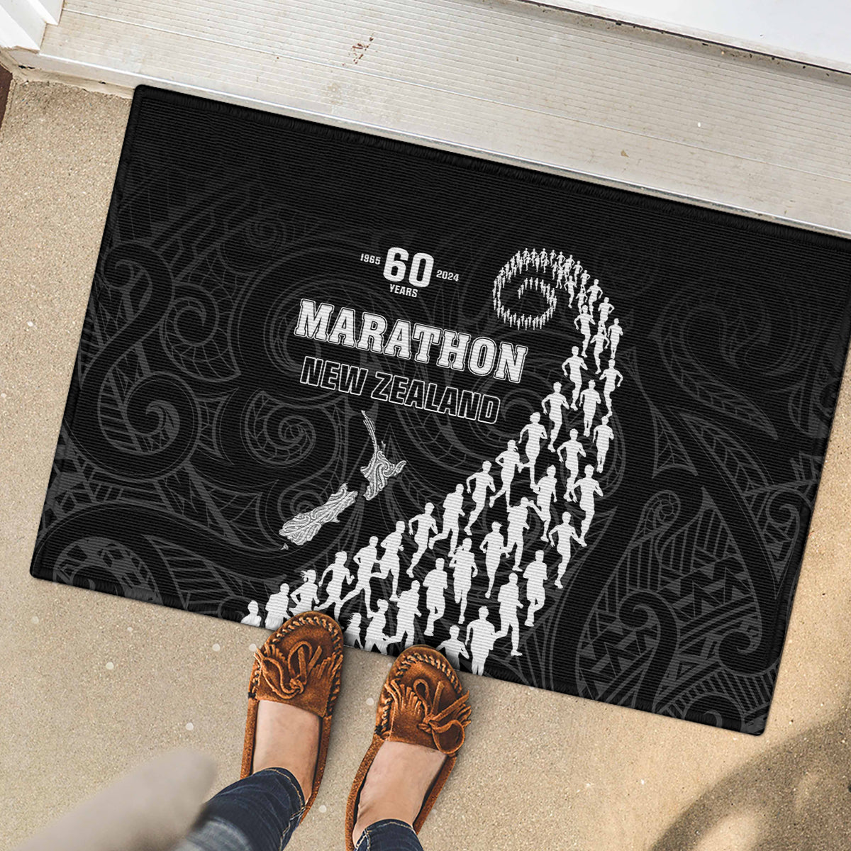 New Zealand Marathon Rubber Doormat Maori Style LT05 - Polynesian Pride